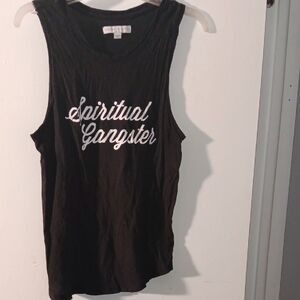 Spiritual Gangster Black Tank with White Script Logo